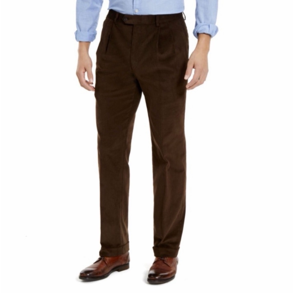 Lauren Ralph Lauren Dewhurst Pants Mens 42x30 Brown Cords Corduroy